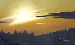 Botschaft am Himmel – Ölbild auf Leinwand mit dem Thema Breite.