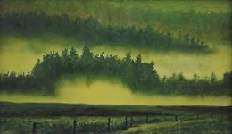 Der Morgenspaziergang – Ölbild auf Holztafel mit dem Thema Breite.