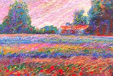 Landschaft mit Häusern