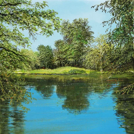 Berlin Tiergarten 2 – Ölbild auf Leinwand mit dem Thema Breite.