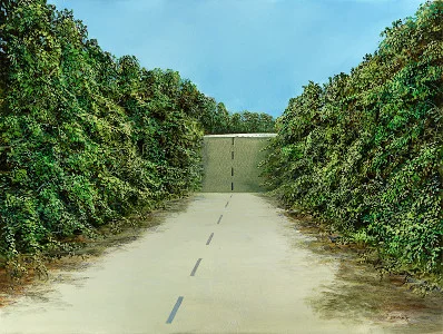 Drive Over – Ölbild auf Leinwand mit dem Thema Thema.