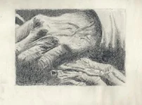 Dürers-Hände-Kopie – Bleistift auf Papier mit dem Thema Stil.