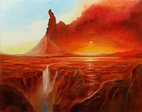 Erster Berg – Ölbild auf Leinwand mit dem Thema Thema.