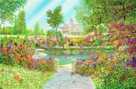 Farbenpark – Ölbild auf Leinwand mit dem Thema Hoehe.