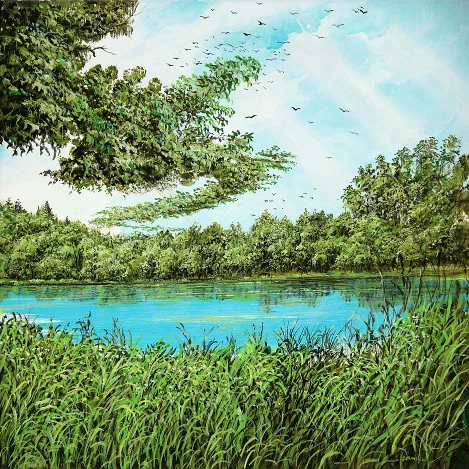 Gewachsene Wolke – Acryl auf Leinwand mit dem Thema Breite.