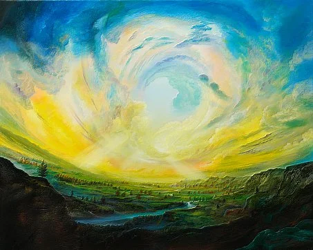 Goldsturm – Ölbild auf Leinwand mit dem Thema Thema.
