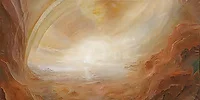 Halluzinogene Defragmentierung (oben) – Ölbild auf Leinwand mit dem Thema Breite.