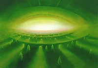 Lichtauslauf – Acryl auf Holztafel mit dem Thema Hoehe.
