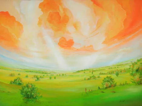 Lichteinblendungen – Acryl auf Holztafel mit dem Thema Thema.