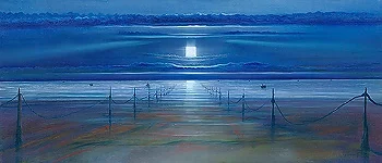 Mondquadrat – Ölbild auf Leinwand mit dem Thema Breite.