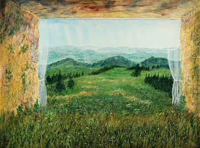 Naturraum – Acryl auf Holztafel mit dem Thema Thema.