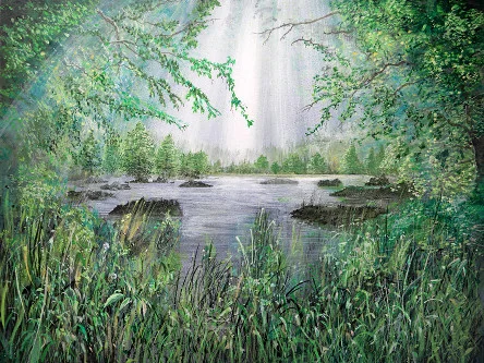 Platz des Lichtes – Acryl auf Holztafel mit dem Thema Breite.