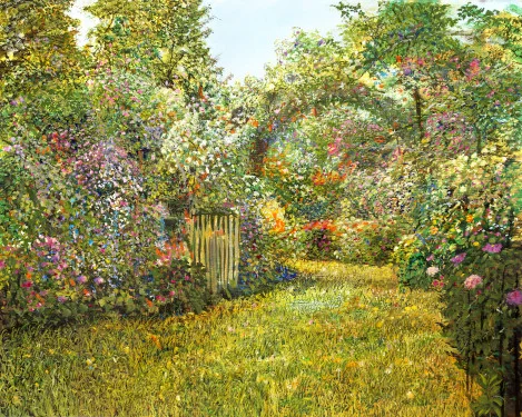 Sommerblick – Ölbild auf Leinwand mit dem Thema Farbe.