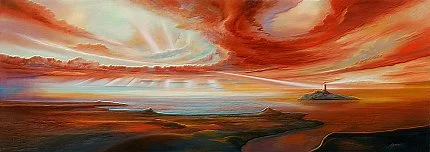 Strahlung – Ölbild auf Leinwand mit dem Thema Breite.