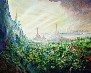 Streiflicht – Ölbild auf Leinwand mit dem Thema Thema.