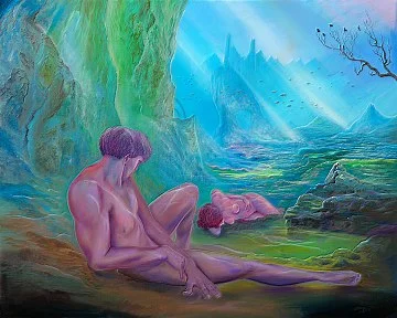 Tiefschlaf – Ölbild auf Leinwand mit dem Thema Hoehe.
