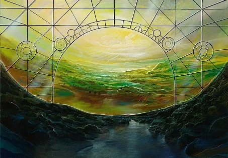 Verbindungen – Ölbild auf Leinwand mit dem Thema Hoehe.