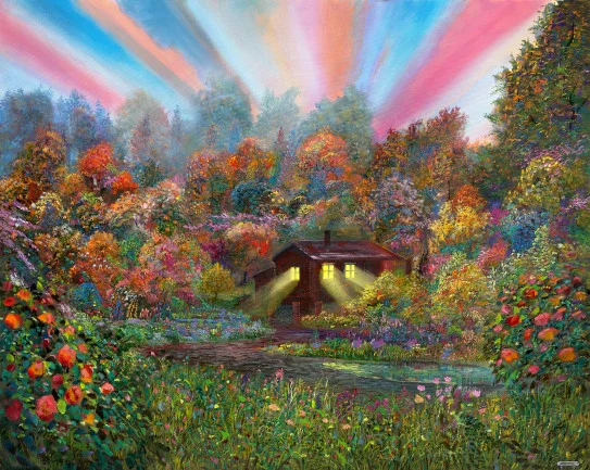 Waldlicht – Ölbild auf Leinwand mit dem Thema Farbe.