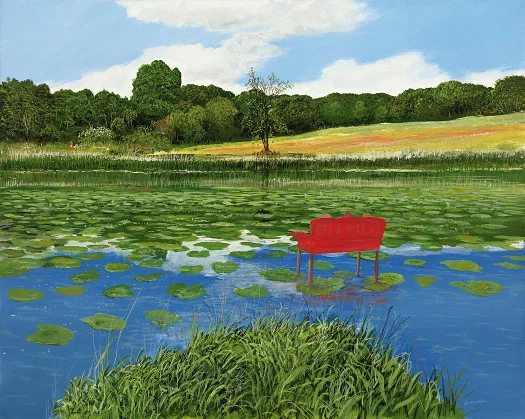Wasserblick – Ölbild auf Leinwand mit dem Thema Farbe.