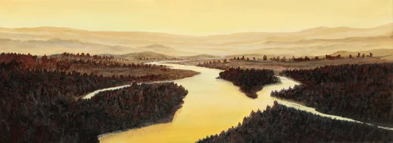 Weites Land – Ölbild auf Leinwand mit dem Thema Thema.