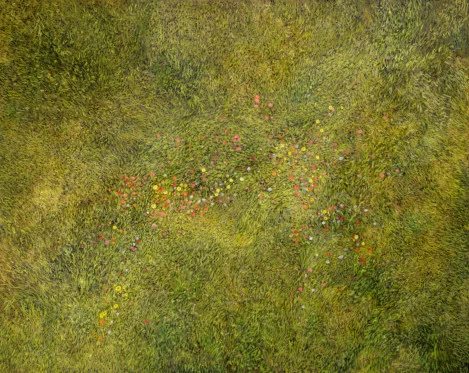 Wiesenflug – Ölbild auf Leinwand mit dem Thema Farbe.