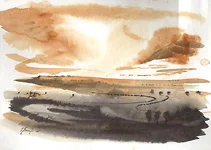 Z-416-05 – Aquarell auf Papier mit dem Thema Breite.