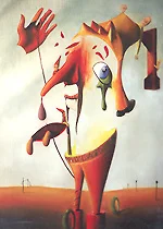 Der Clown – Ölbild auf Leinwand mit dem Thema Breite.