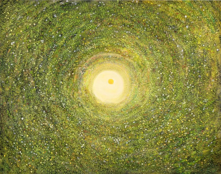 Blumenhimmel – Ölbild auf Leinwand mit dem Thema Höhlen und Schluchten.