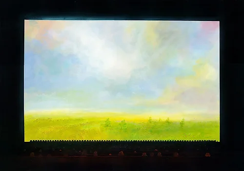 Öl auf Kinoleinwand
