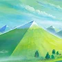 Detail 2 zu Alpine Pyramide – Ölbild auf Leinwand mit dem Thema terrestrische Verformung.