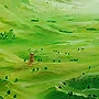 Detail 2 zu Aufruhr – Acryl auf Holztafel mit dem Thema terrestrische Verformung.
