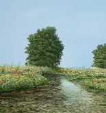 Detail 1 zu BBB-Baum-Bach-Bild – Ölbild auf Leinwand mit dem Thema Parkanlagen und Gärten.