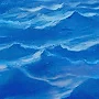 Detail 5 zu Badesee im Meer – Ölbild auf Holztafel mit dem Thema Meer oder See.