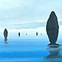 Detail 2 zu Bereinigung  – Ölbild auf Leinwand mit dem Thema Meer oder See.