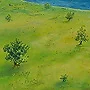Detail 3 zu Blattland – Acryl auf Holztafel mit dem Thema weite Landschaften.
