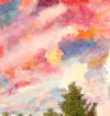 Detail 3 zu Buntes Wetter – Ölbild auf Leinwand mit dem Thema vorwiegend Wolken.