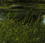 Detail 6 zu Der Gartenteich – Ölbild auf Leinwand mit dem Thema Parkanlagen und Gärten.