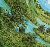 Detail 2 zu Der Rundweg – Ölbild auf Leinwand mit dem Thema Höhlen und Schluchten.