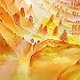 Detail 5 zu Durchflug – Ölbild auf Leinwand mit dem Thema Höhlen und Schluchten.