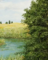 Detail 2 zu Englischer Garten – Ölbild auf Leinwand mit dem Thema Parkanlagen und Gärten.