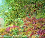 Detail 3 zu Farbenpark – Ölbild auf Leinwand mit dem Thema Parkanlagen und Gärten.