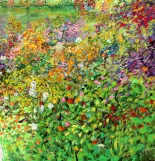Detail 7 zu Farbenpark – Ölbild auf Leinwand mit dem Thema Parkanlagen und Gärten.