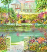 Detail 8 zu Farbenpark – Ölbild auf Leinwand mit dem Thema Parkanlagen und Gärten.