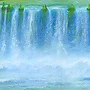 Detail 5 zu Farbfall – Ölbild auf Leinwand mit dem Thema Wasserfälle.