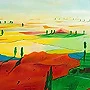Detail 1 zu Farbfelder – Acryl auf Holztafel mit dem Thema weite Landschaften.