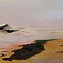 Detail 1 zu Farbstaub – Acryl auf Holztafel mit dem Thema vorwiegend Wolken.