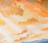 Detail 3 zu Farbströmung – Ölbild auf Leinwand mit dem Thema vorwiegend Wolken.