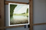Detail 2 zu Fenster im Turm – Ölbild auf Leinwand mit dem Thema Meer oder See.