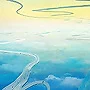 Detail 2 zu Fernstrassen – Acryl auf Holztafel mit dem Thema vorwiegend Wolken.