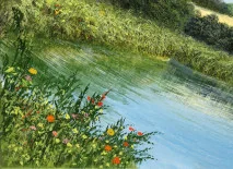Detail 3 zu Flexible Natur – Ölbild auf Leinwand mit dem Thema Parkanlagen und Gärten.